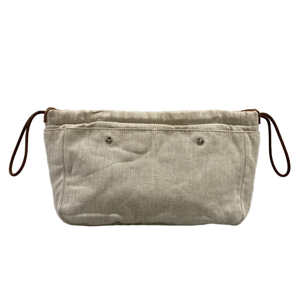 Hermès Pouch Natural Fauve Toile chevron Veau Barenia